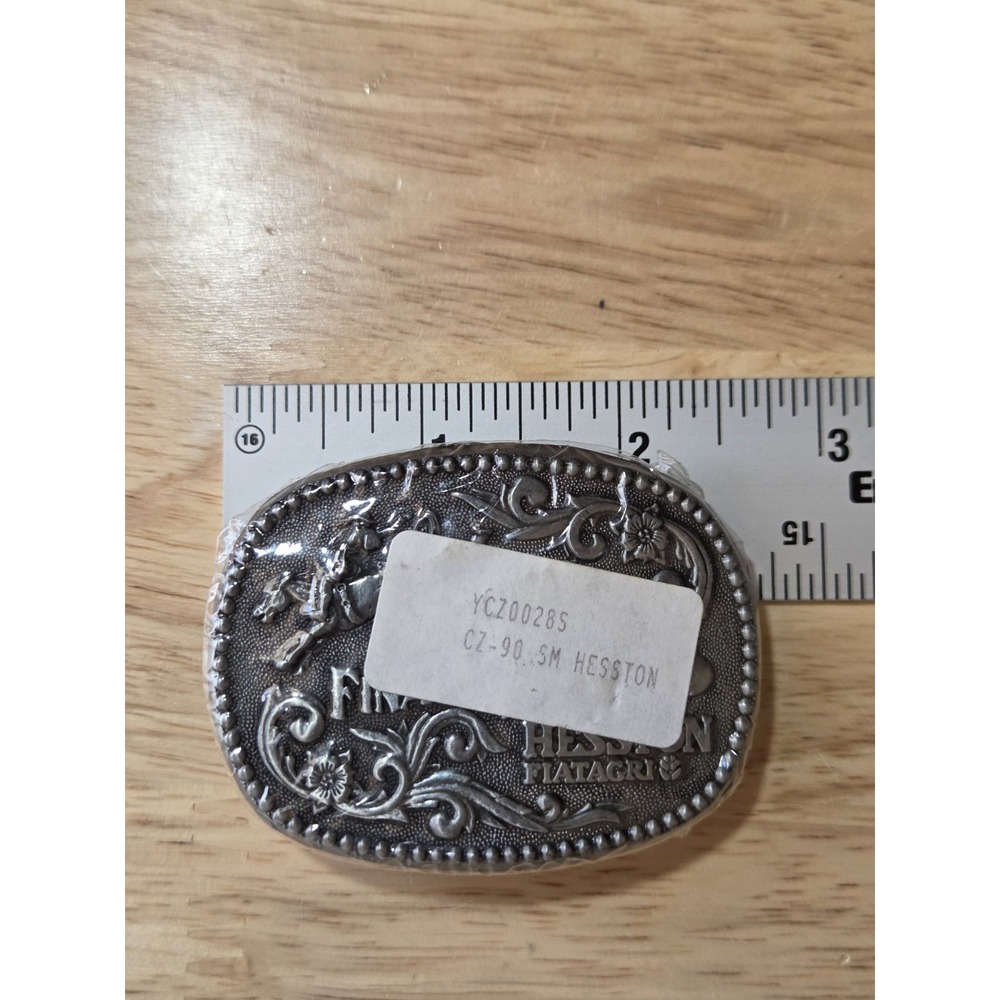 1990 Hesston NFR Miniature Small Collector Belt Buckle NOS Sealed C2-90-SM